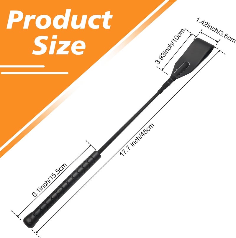 Coolrunner 18 inch Riding Crop for Horse Horse Whip with PU Leather Equestrianism Horse Crop Double Slapper Horse Whip Black Crops for Horses - Image 2